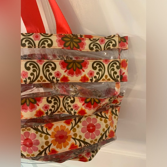 Vera Bradley Folkloric Beach Tote Bag + Matching Toiletry Bags & Key Wallet - Picture 5 of 15